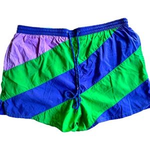 Vintage 80’s early 90’s mens DockWear color blocked swim trunks